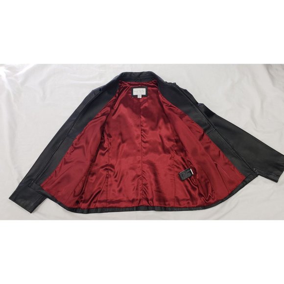 Worthington Leather Zip-up Jacket ~ Black ~ Size L (Large) - Picture 6 of 11